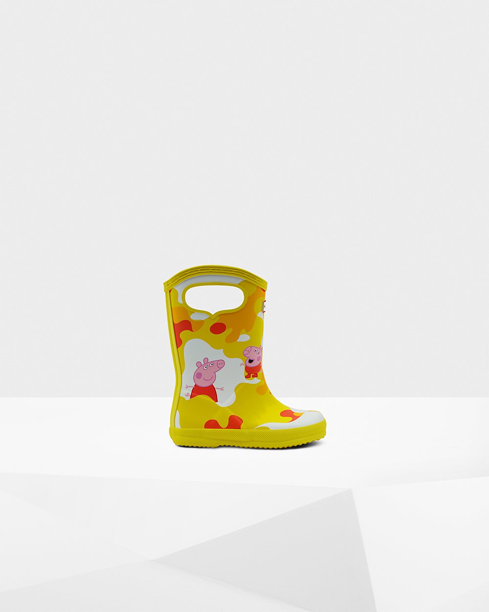 Bottes de Pluie Hunter Original First Peppa Pig Grab Handle Enfant Jaune JFOHLZA-91